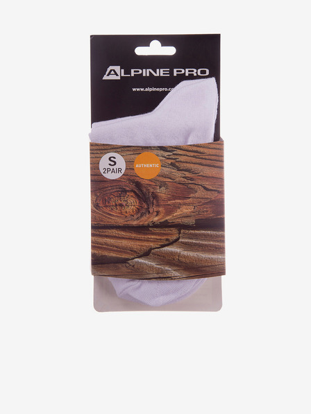 ALPINE PRO Șosete unisex albe - 2 perechi ALPINE PRO 2ULIANO