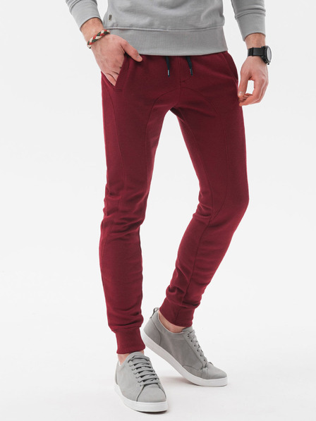 Ombre Clothing Pantaloni de trening basic burgundy pentru bărbați Ombre Clothing