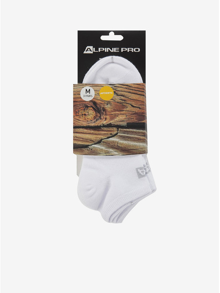 ALPINE PRO Set de trei perechi de șosete unisex în alb ALPINE PRO 3UNICO