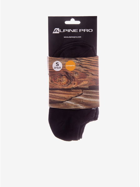 ALPINE PRO Set de trei perechi de șosete unisex de culoare neagră ALPINE PRO 3UNICO