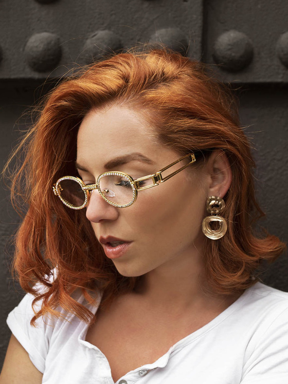 VEYREY VeyRey Clear Glasses Oval Clair Gold