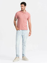 Ombre Clothing Tricou polo de bază roz pentru bărbați Ombre Clothing