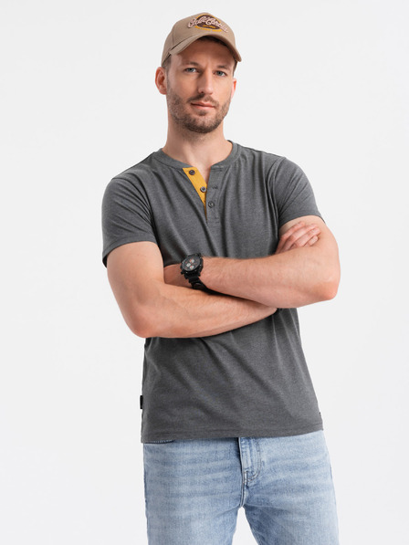 Ombre Clothing Tricou bărbătesc gri cu gât rotund Ombre Clothing