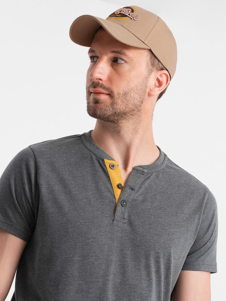 Ombre Clothing Tricou bărbătesc gri cu gât rotund Ombre Clothing