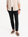 Ombre Clothing Pantaloni chino negri pentru bărbați cu curea decorativă Ombre Clothing