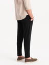 Ombre Clothing Pantaloni chino negri pentru bărbați cu curea decorativă Ombre Clothing