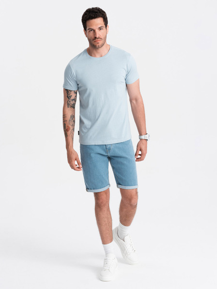 Ombre Clothing Tricou basic albastru deschis pentru bărbați Ombre Clothing