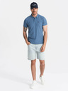 Ombre Clothing Tricou polo basic albastru pentru bărbați Ombre Clothing