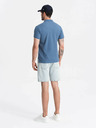 Ombre Clothing Tricou polo basic albastru pentru bărbați Ombre Clothing