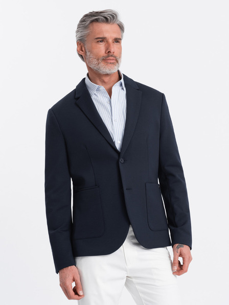 Ombre Clothing Jachetă pentru bărbați albastru închis cu buzunare Ombre Clothing