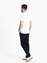 Ombre Clothing Tricou polo alb pentru bărbați fără nasturi Ombre Clothing