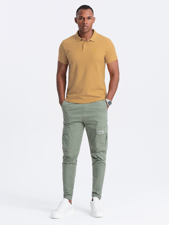Ombre Clothing Tricou polo basic pentru bărbați, muștar Îmbrăcăminte Ombre