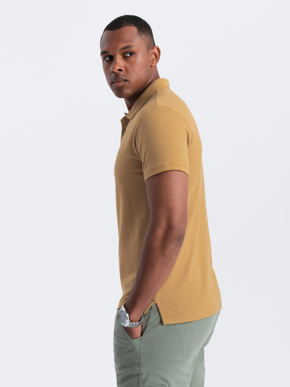 Ombre Clothing Tricou polo basic pentru bărbați, muștar Îmbrăcăminte Ombre
