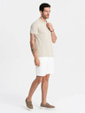 Ombre Clothing Tricou polo cu dungi bej pentru bărbați Ombre Clothing