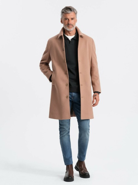 Ombre Clothing Palton bărbătesc single-breasted cu guler și pardesiu Îmbrăcăminte Ombre