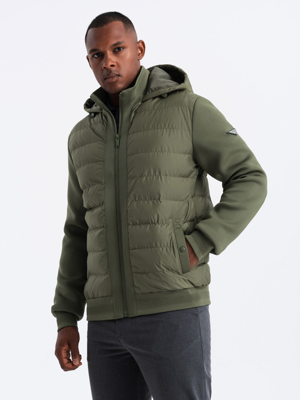 Ombre Clothing Jachetă matlasată pentru bărbați cu guler înalt Îmbrăcăminte Ombre