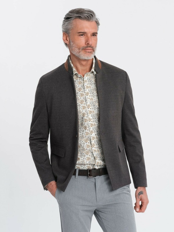 Ombre Clothing Jachetă bărbătească bronzată cu guler ridicat Ombre Clothing