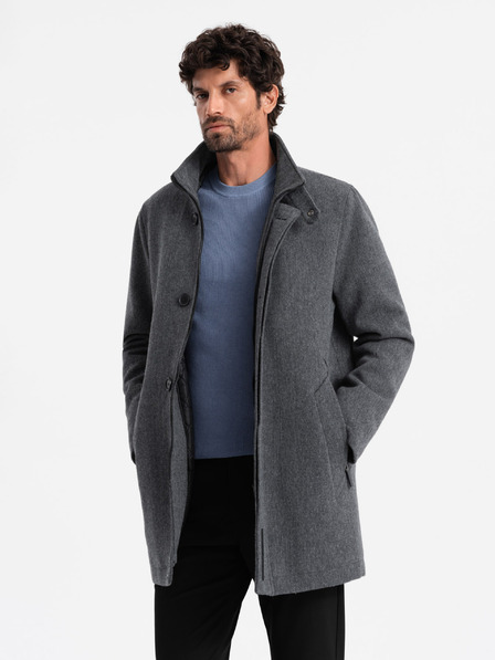 Ombre Clothing Palton de iarnă melange pentru bărbați cu căptușeală matlasată Ombre Clothing V1 OM-COWC-0116