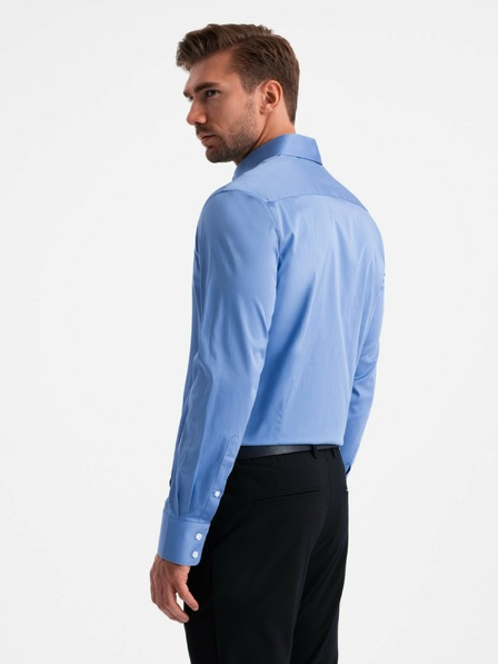 Ombre Clothing Cămașă satinată bărbați Ombre Clothing SLIM FIT V2 OM-SHOS-0176