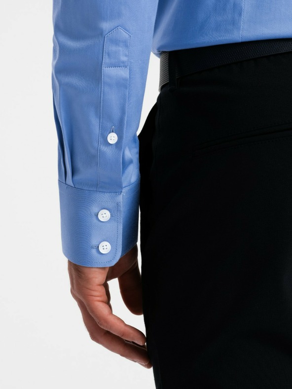 Ombre Clothing Cămașă satinată bărbați Ombre Clothing SLIM FIT V2 OM-SHOS-0176