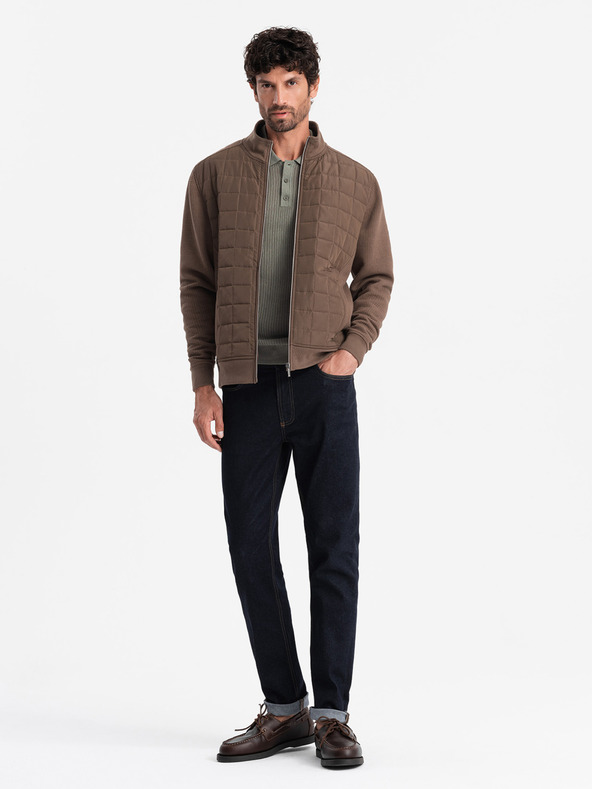 Ombre Clothing Jachetă bărbătească ușoară cu fermoar și față matlasată Ombre Clothing V3 OM-JANP-0193