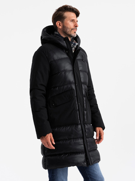 Ombre Clothing Jachetă lungă matlasată pentru bărbați cu buzunare mari Îmbrăcăminte Ombre
