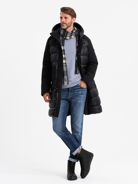 Ombre Clothing Jachetă lungă matlasată pentru bărbați cu buzunare mari Îmbrăcăminte Ombre