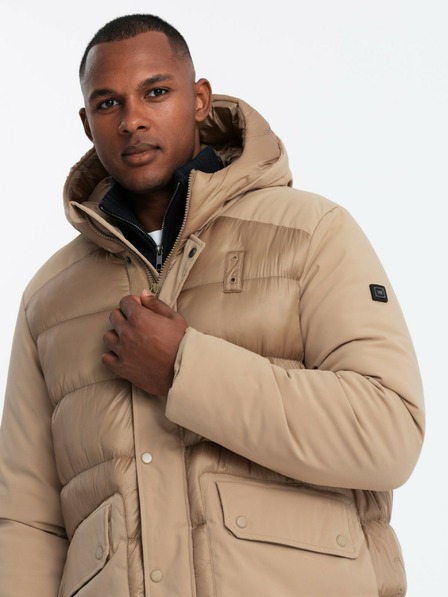 Ombre Clothing Jachetă lungă matlasată pentru bărbați cu buzunare mari Îmbrăcăminte Ombre