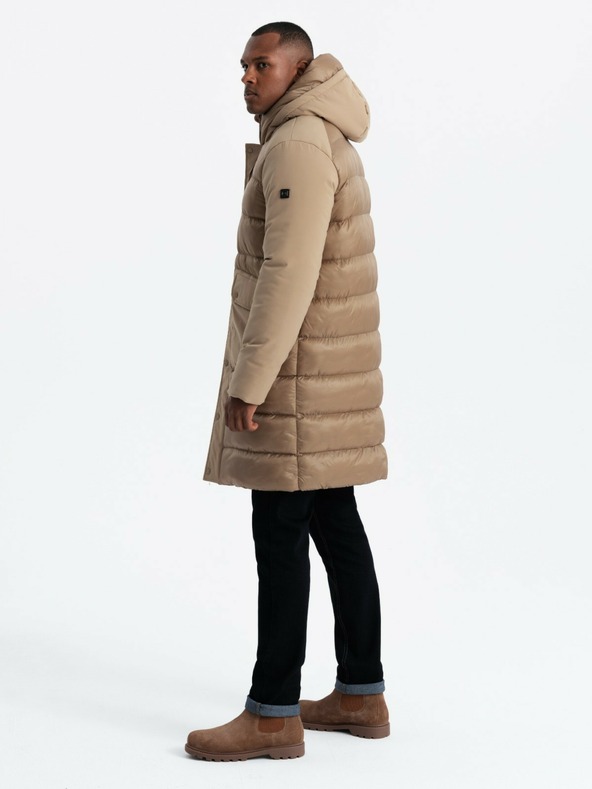 Ombre Clothing Jachetă lungă matlasată pentru bărbați cu buzunare mari Îmbrăcăminte Ombre