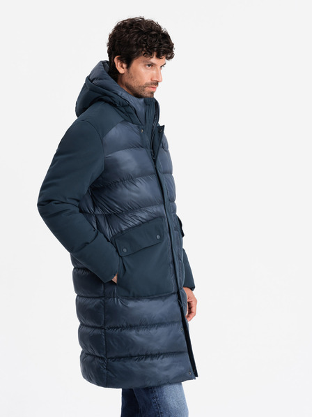Ombre Clothing Jachetă lungă matlasată pentru bărbați cu buzunare mari Îmbrăcăminte Ombre