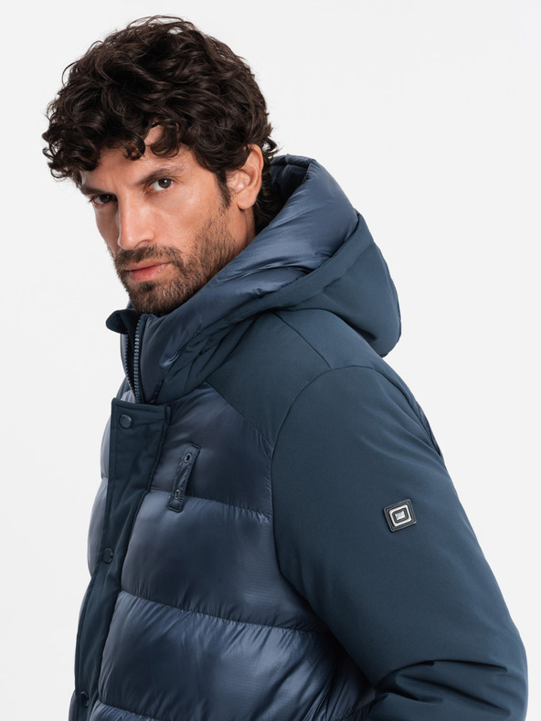 Ombre Clothing Jachetă lungă matlasată pentru bărbați cu buzunare mari Îmbrăcăminte Ombre