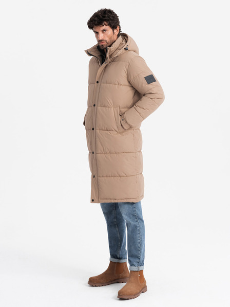 Ombre Clothing Jachetă parka lungă matlasată pentru bărbați cu glugă detașabilă Ombre Clothing