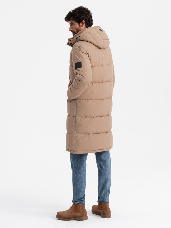 Ombre Clothing Jachetă parka lungă matlasată pentru bărbați cu glugă detașabilă Ombre Clothing