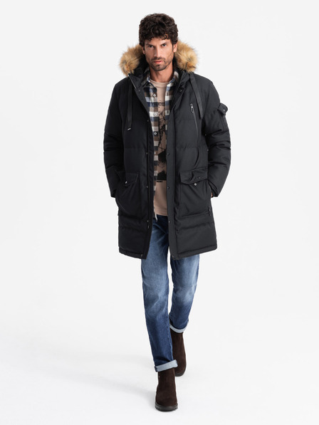 Ombre Clothing Jachetă parka lungă pentru bărbați cu glugă Ombre Clothing