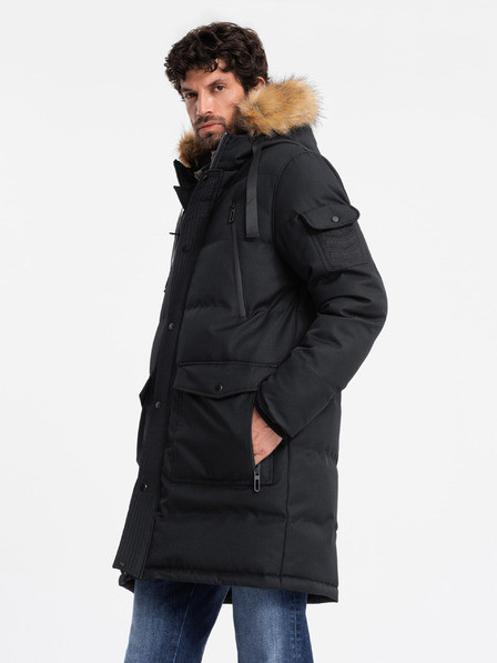Ombre Clothing Jachetă parka lungă pentru bărbați cu glugă Ombre Clothing