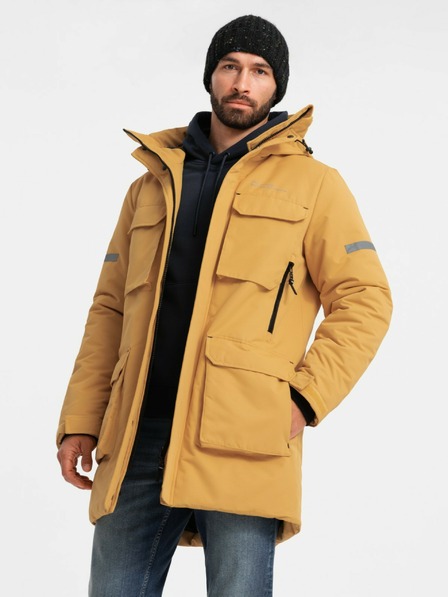 Ombre Clothing Jachetă lungă izolată pentru bărbați Ombre Clothing