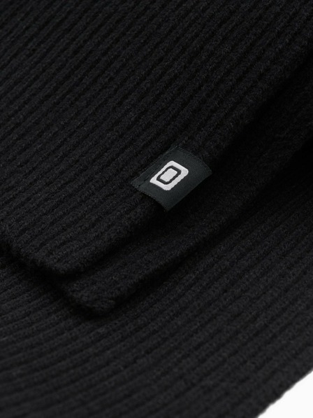 Ombre Clothing Eșarfă bărbătească tricotată de culoare solidă cu nervuri negru Ombre Clothing