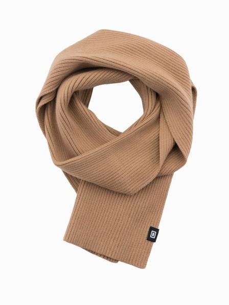 Ombre Clothing Eșarfă tricotată cu nervuri de culoare solidă pentru bărbați maro deschis Îmbrăcăminte Ombre