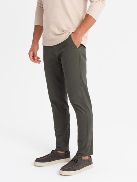 Ombre Clothing Pantaloni chino pentru bărbați REGULAR FIT kaki Ombre Clothing