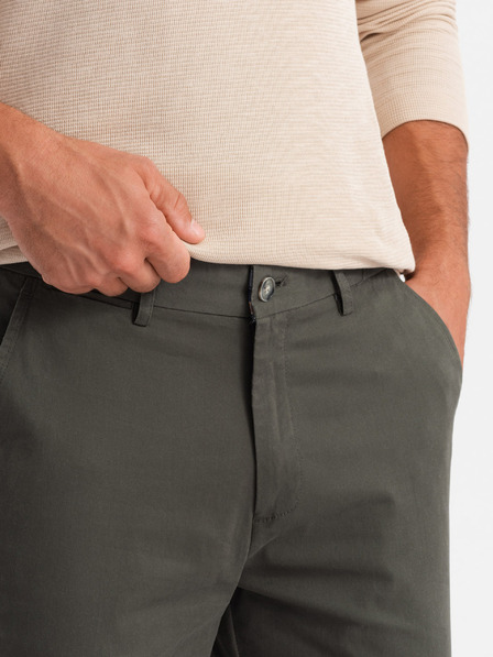Ombre Clothing Pantaloni chino pentru bărbați REGULAR FIT kaki Ombre Clothing