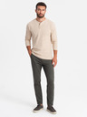 Ombre Clothing Pantaloni chino pentru bărbați REGULAR FIT kaki Ombre Clothing