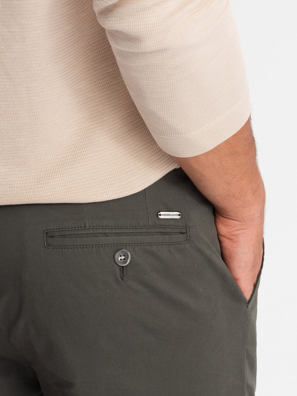 Ombre Clothing Pantaloni chino pentru bărbați REGULAR FIT kaki Ombre Clothing