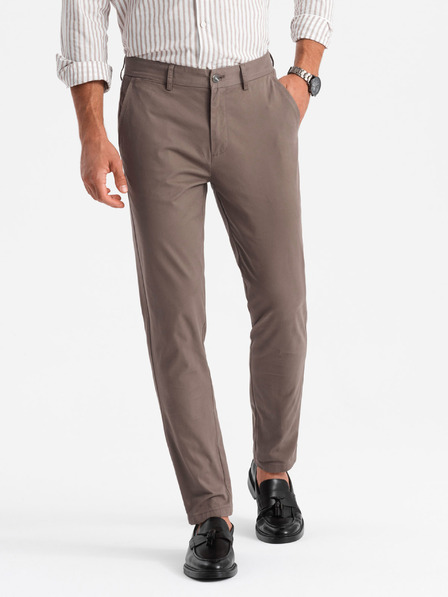 Ombre Clothing Pantaloni chino bărbătești REGULAR FIT maro Îmbrăcăminte Ombre