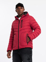 Ombre Clothing Jachetă sport matlasată pentru bărbați cu fermoar contrastant roșu Ombre Clothing