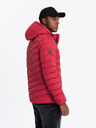 Ombre Clothing Jachetă sport matlasată pentru bărbați cu fermoar contrastant roșu Ombre Clothing