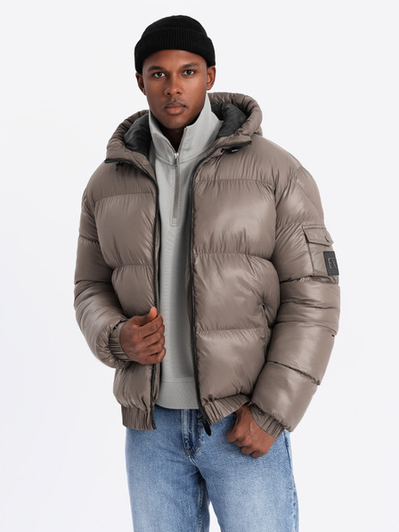Ombre Clothing Jachetă călduroasă pentru bărbați cu ornamente cu nervuri Ombre Clothing