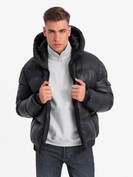 Ombre Clothing Jachetă călduroasă pentru bărbați cu ornamente cu nervuri Ombre Clothing