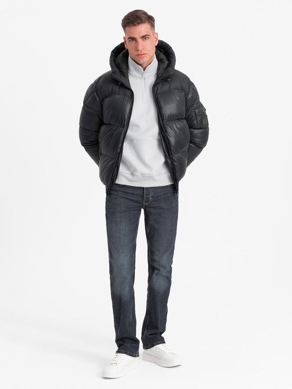 Ombre Clothing Jachetă călduroasă pentru bărbați cu ornamente cu nervuri Ombre Clothing