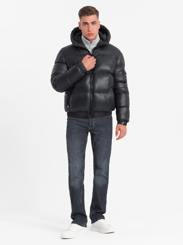 Ombre Clothing Jachetă călduroasă pentru bărbați cu ornamente cu nervuri Ombre Clothing