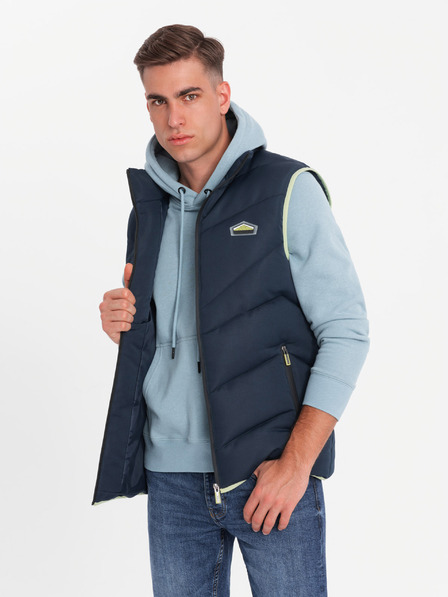 Ombre Clothing Vesta matlasată pentru bărbați cu accente neon Ombre Clothing